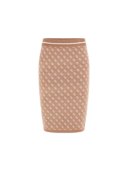 Guess spódnica LISE mini ołówkowa beżowy