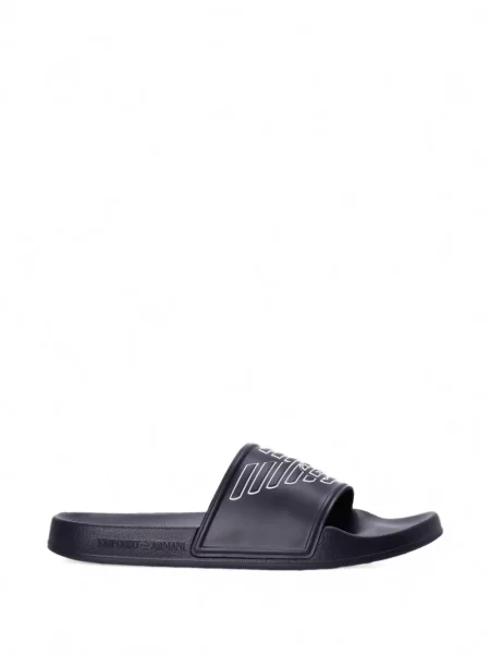 Papuci Emporio Armani cu autograf albastru