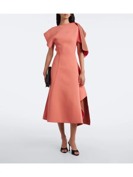 Rochie midi Maticevski asimetrică drapată roz
