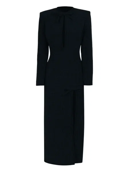Rochie maxi Rowen Rose cu funde lungă de costum negru