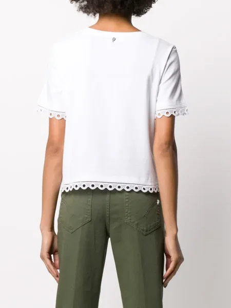 Tricou Dondup cu broderie alb
