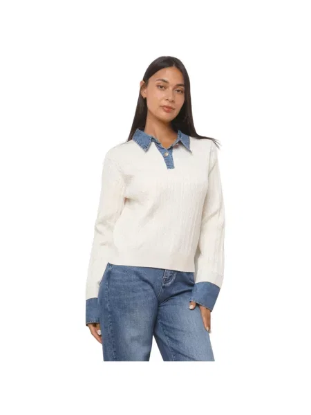 Pulover La Modeuse alb