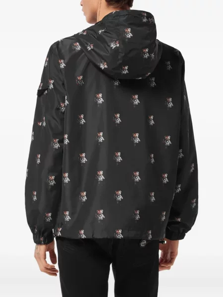 Geacă Philipp Plein cu glugă negru