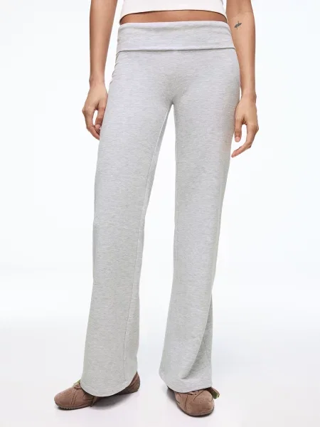 Bershka Pantaloni gri amestecat negru