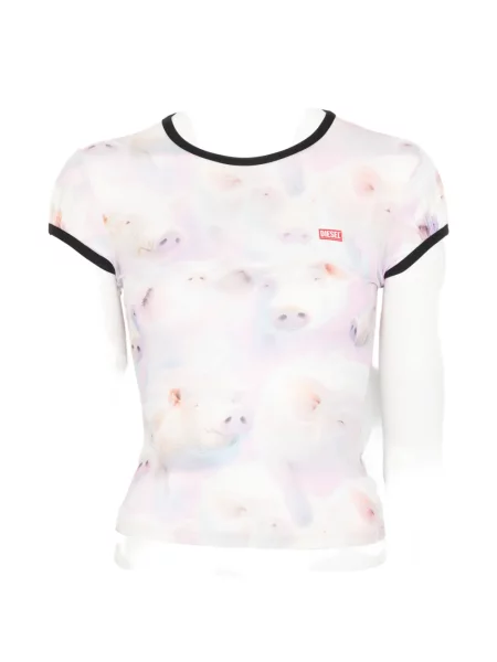 Tricou Diesel cu imagine alb