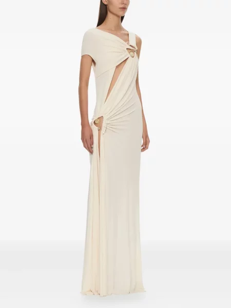 Rochie maxi Christopher Esber drapată de cristal de costum