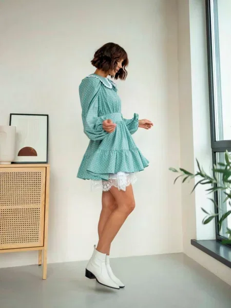 Сукня міні Milirud бірюзовий текстиль/поліестер