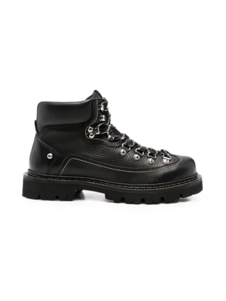 Botki Dsquared2 sznurowane koronkowe czarne