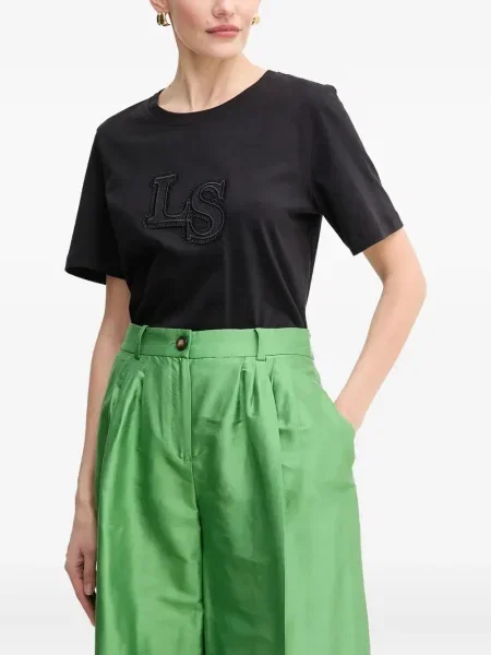 Tricou Luisa Spagnoli cu broderie negru