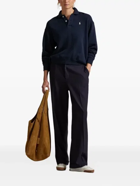 Briaunotas pusiau užtrauktukas zomšinės bokseriai Polo Ralph Lauren balta