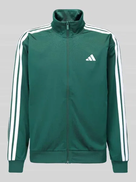 Bluza rozpinana z paski w kontrastowym kolorze Adidas Sportswear zielony