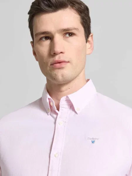 Barbour koszula Striped Oxtown Tailored Shirt różowa