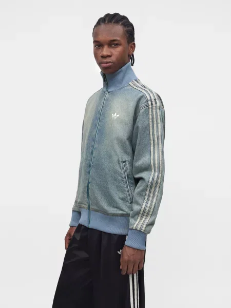 Bežecká džínsová bunda Adidas Originals modrá