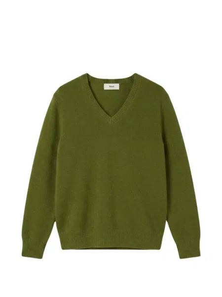 Pulover Dunst cu decolteu în V verde