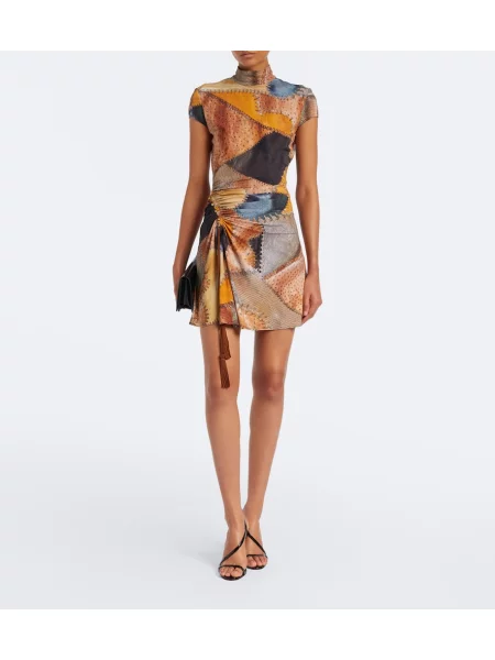 Rochie Roberto Cavalli cu volane maro