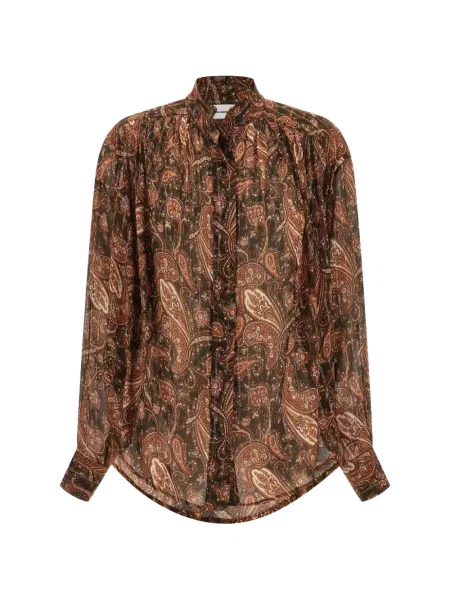 Cămașă The Andamane cu imagine cu model paisley maro
