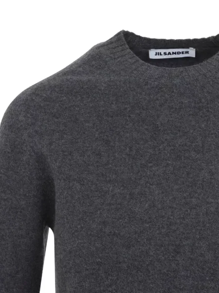 Pulover Jil Sander de lână cu decolteu rotund gri
