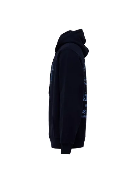 Bluza z kapturem Edwin z kapturem z nadrukiem niebieska