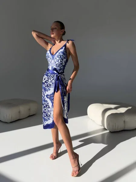 Купальник Nova Vega білий/синій білий