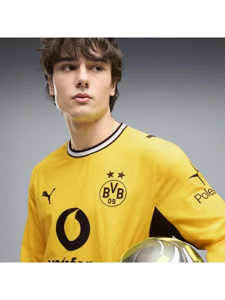 PUMA autentyczna koszulka domowa z długim rękawem Borussia Dortmund Odzież S żółty