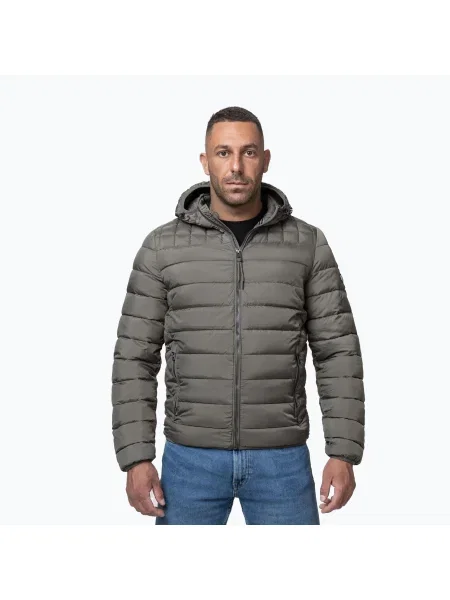 Geacă de iarnă pentru bărbați Pitbull Foothill Hooded Padded taupe