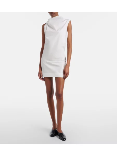 Rochie Khaite drapată din poplin alb