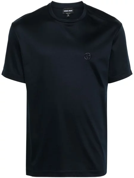 Tricou Giorgio Armani cu broderie albastru