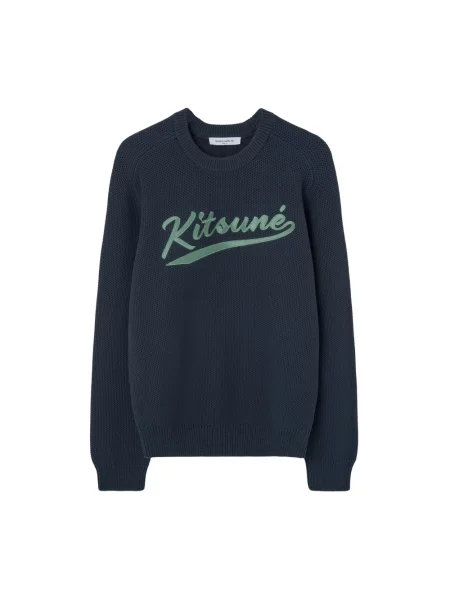 Sweter Maison Kitsune z logo szary