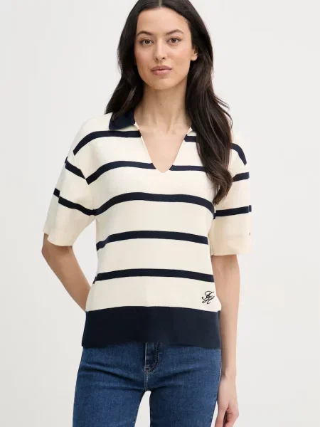Tricou polo Tommy Hilfiger bej