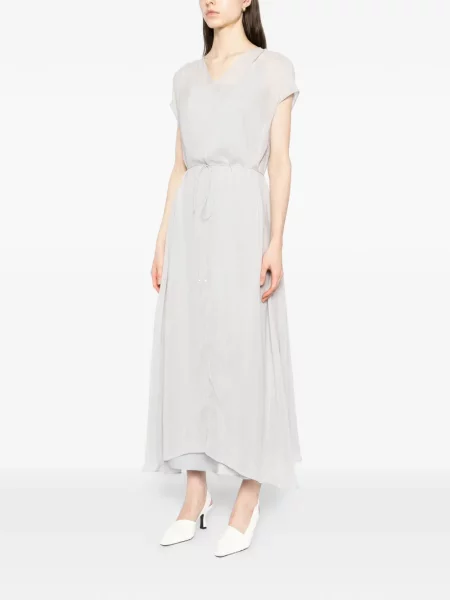 Maxi rochie maxi Yeareast cu decolteu în V de costum gri