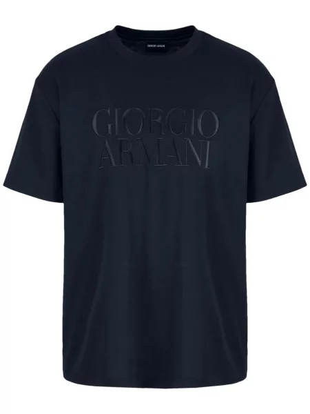 Tricou Giorgio Armani cu broderie albastru