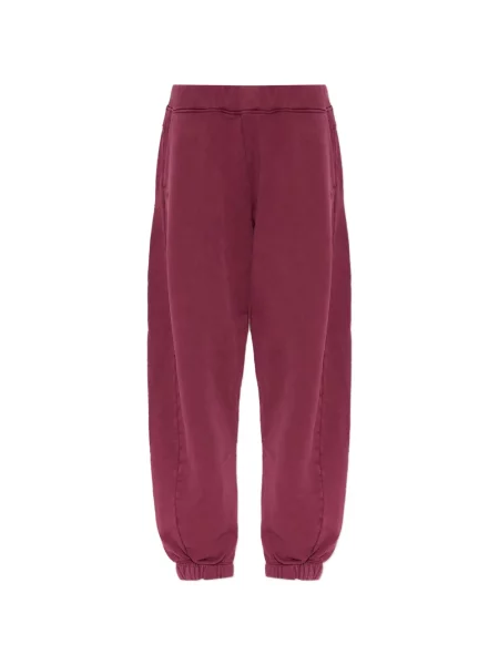 Pantaloni Off-white cu broderie alergare alb