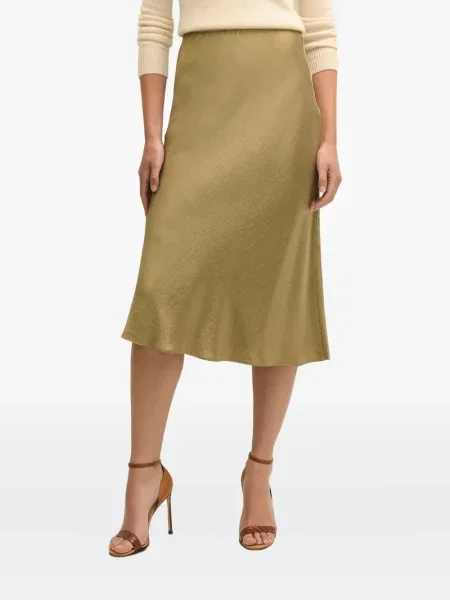 Fustă midi Brooks Brothers până la genunchi auriu