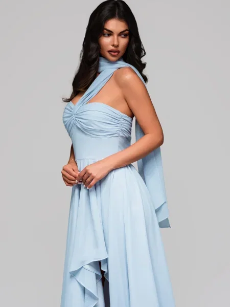 Rochie de seară Edoti de costum albastru