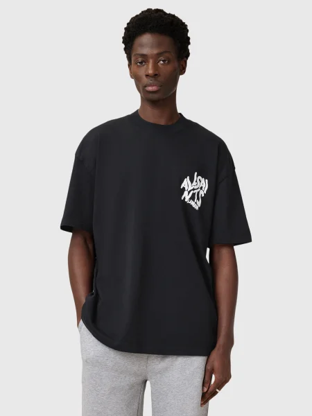 AllSaints Tricou negru alb