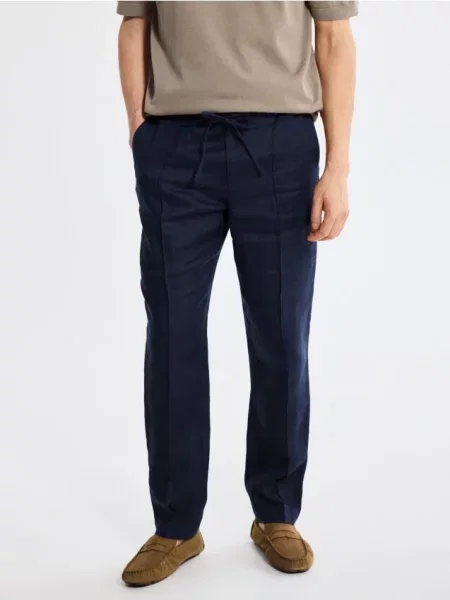 Льняные джоггеры Reserved синие