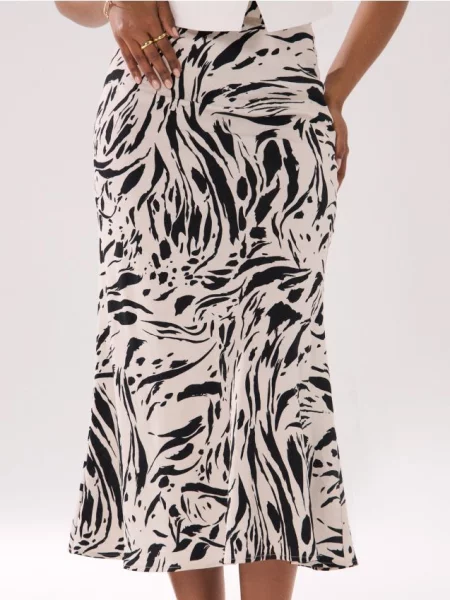 Міді-спідниця з віскозою різнобарвний