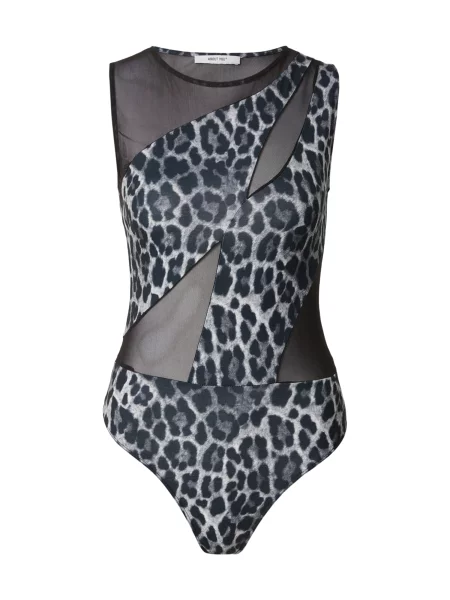 ABOUT YOU Tricou body Nela gri / gri deschis negru