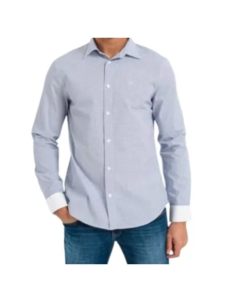 Koszula Armani Exchange biznesowa niebieska