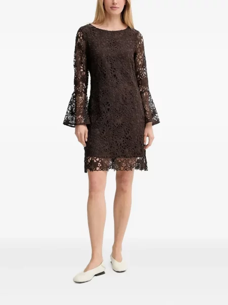 Rochie mini Bruuns Bazaar cu model floral din dantelă de costum maro