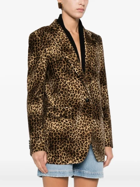 Sacou Tagliatore cu imagine cu model leopard maro