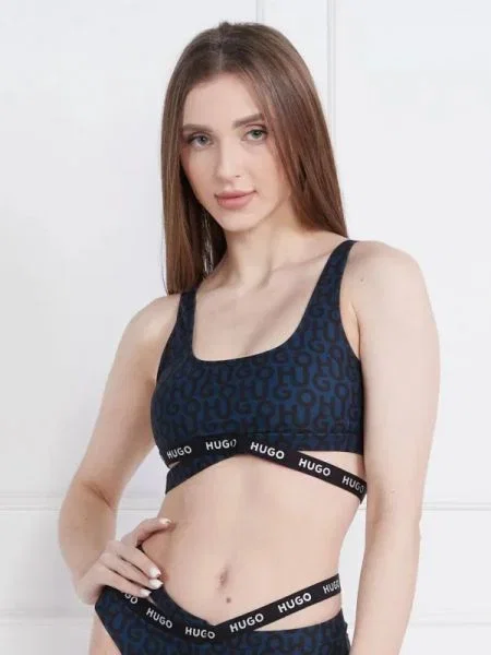 Hugo Bikini felső BRALETTE MONOGRAM kék