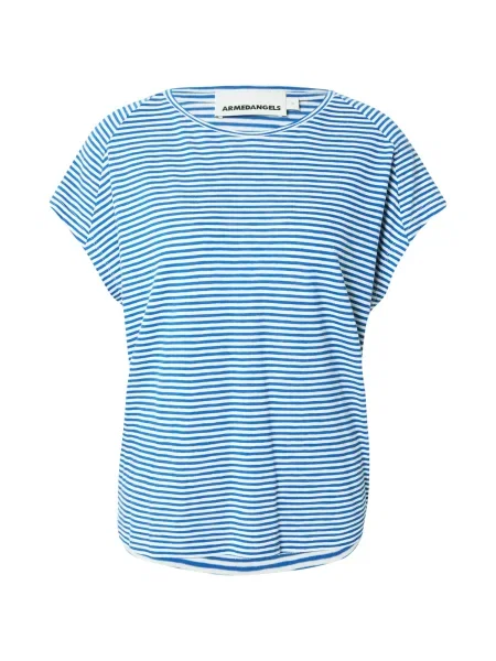 ARMEDANGELS Tričko krémová / kobaltová modř