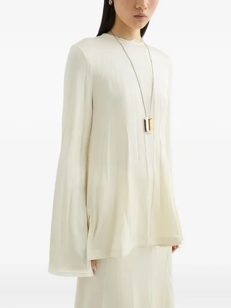 Bluză Jil Sander din satin alb