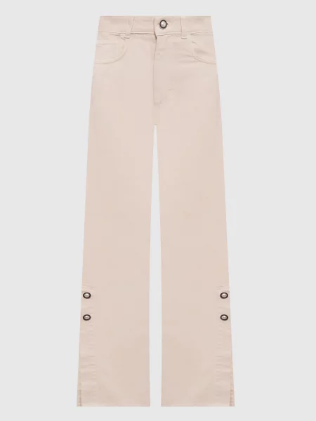 Джинси з патчем логотипа Twinset бежеві