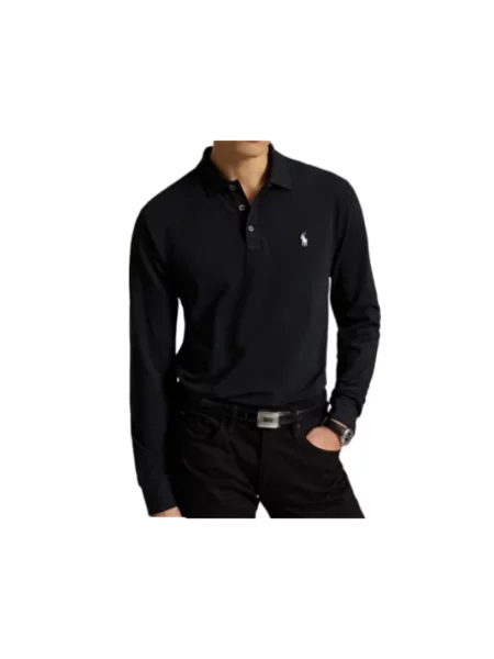 Koszulka polo Ralph Lauren z długim rękawem czarna