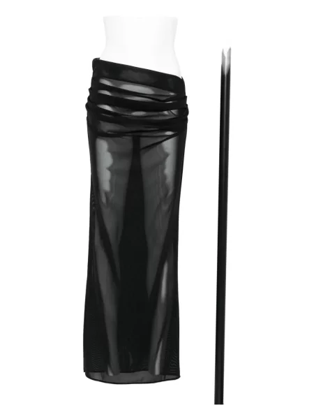 Spódnica midi Alex Perry z siateczką drapowana czarna