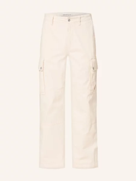 Gant Cargo Kalhoty Relaxed Fit creamed white bílé