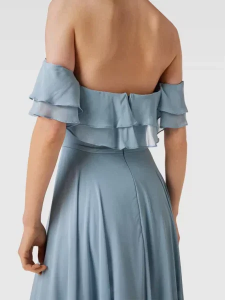 Sukienka wieczorowa z talią Luxuar Fashion błękitna