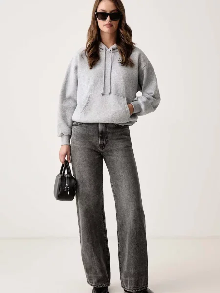 Levi's rifle wide leg dámske RIBCAGE WIDE LEG sivá